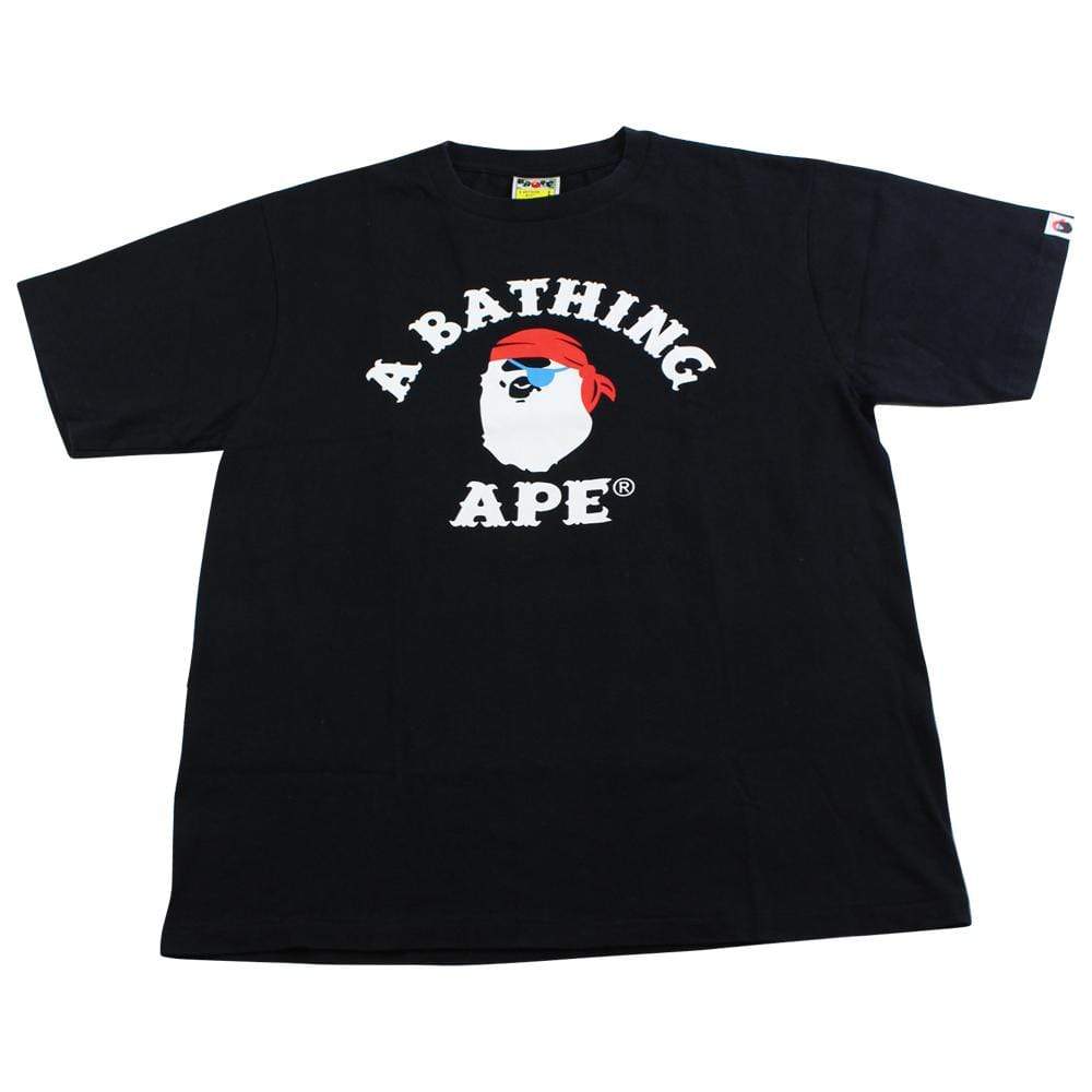 bape pirate store college logo tee black - SaruGeneral