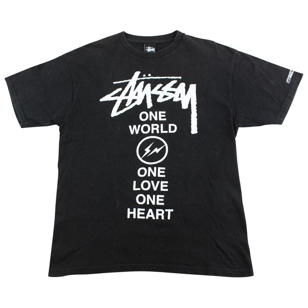 Stussy x Fragment One World Logo Tee Black - SaruGeneral
