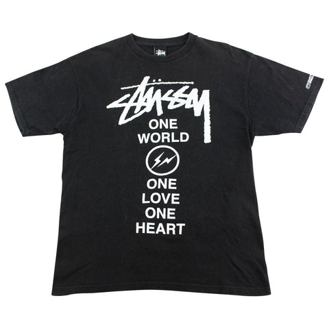 Stussy x Fragment One World Logo Tee Black