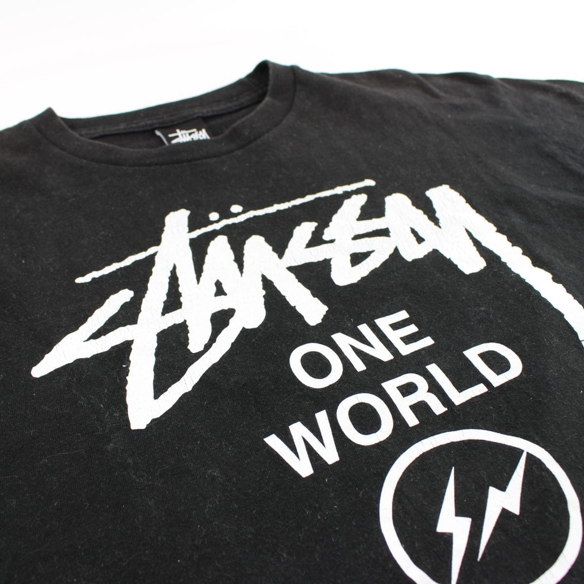 Stussy x Fragment One World Logo Tee Black - SaruGeneral