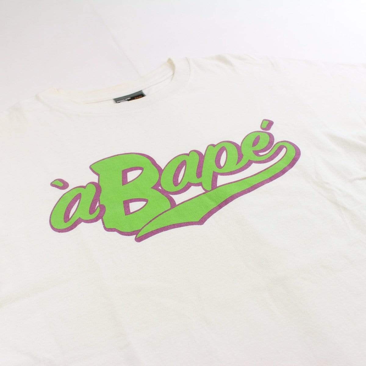 bape green og text tee white - SaruGeneral