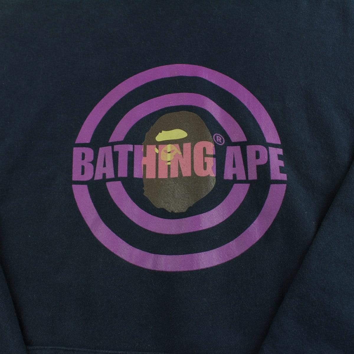 bape purple circle big ape hoodie black - SaruGeneral