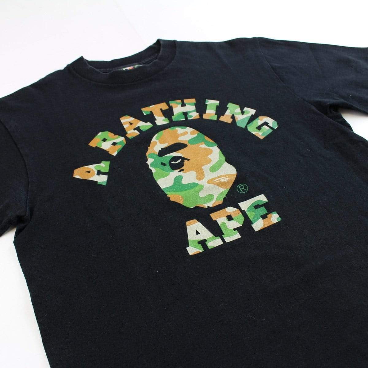 bape puzzle camo college logo tee black - SaruGeneral