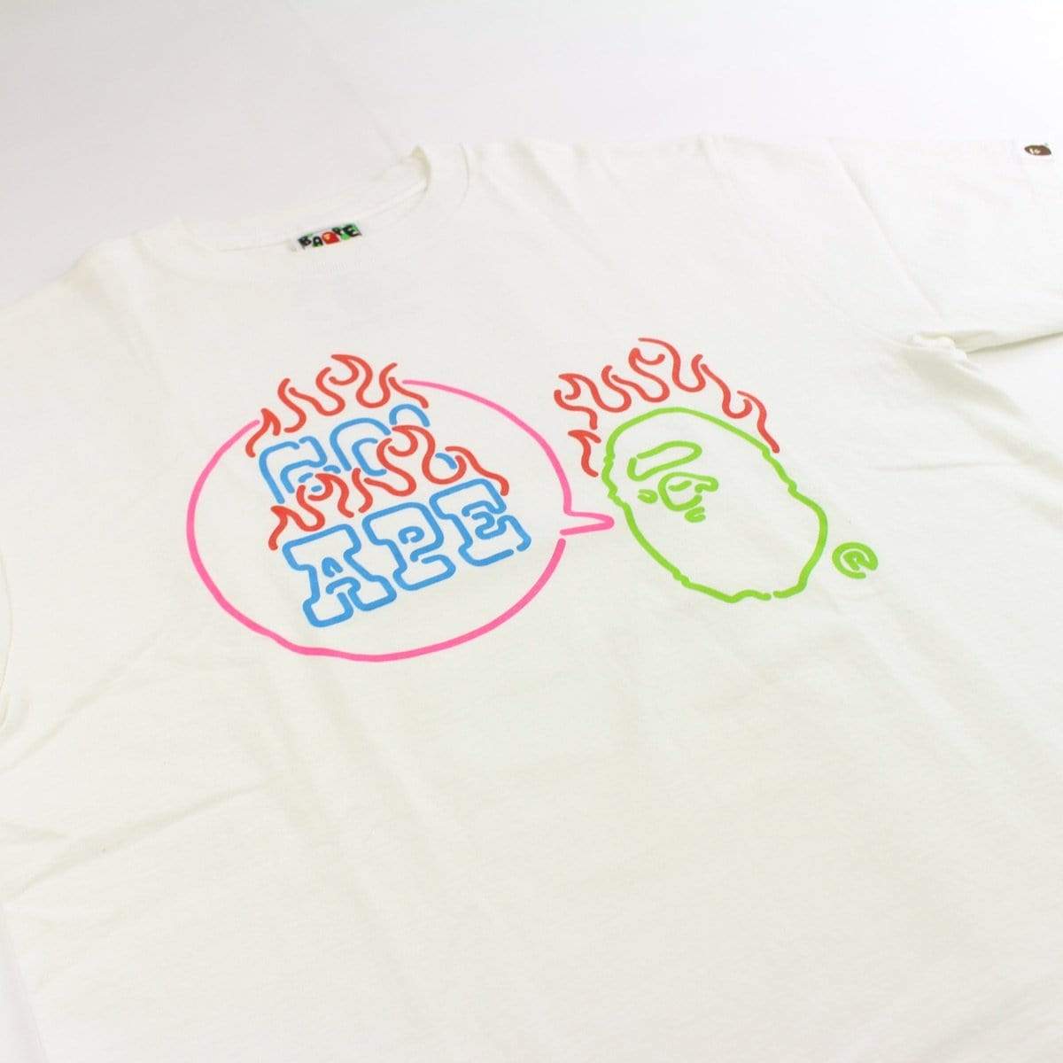 bape go ape flame tee white - SaruGeneral