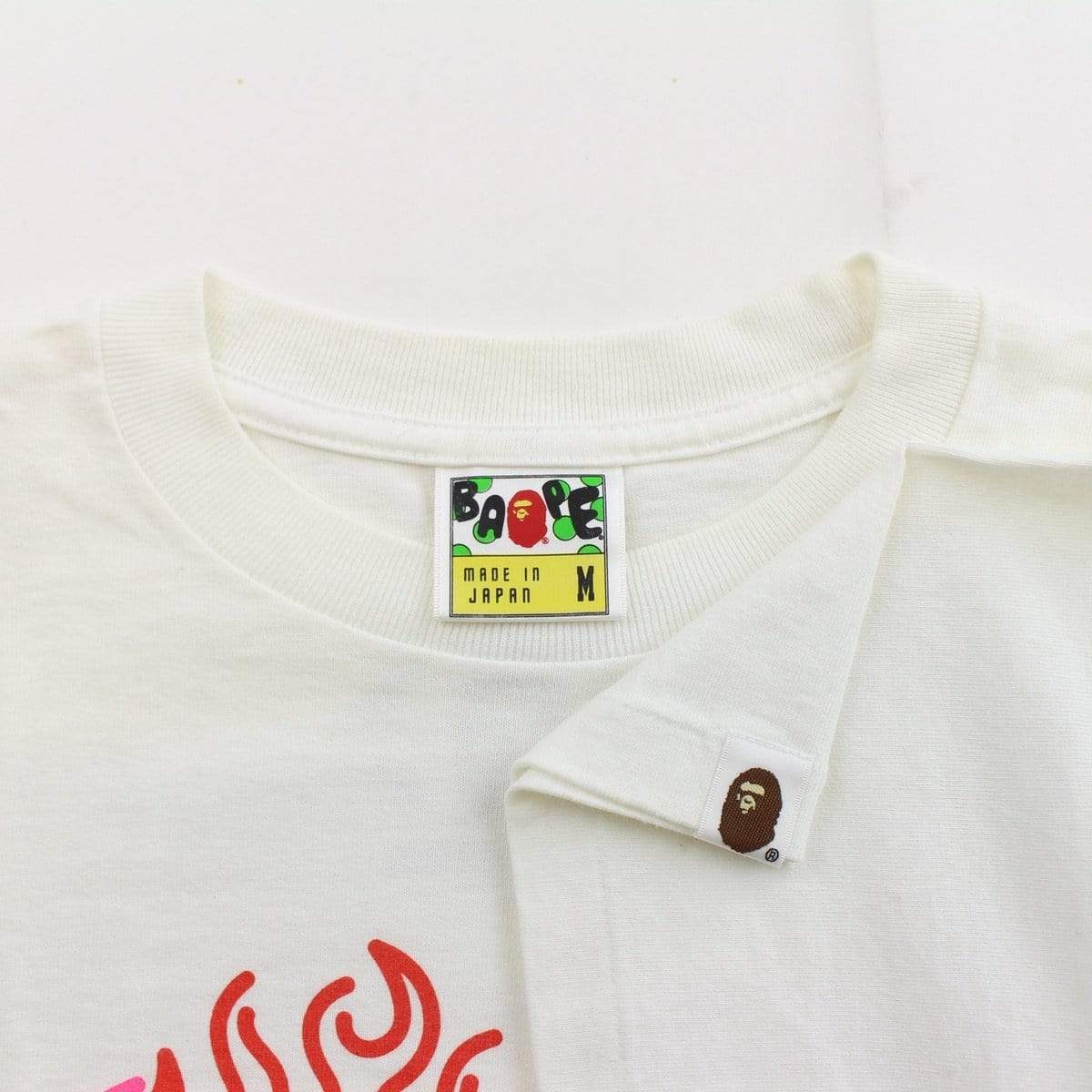 bape go ape flame tee white - SaruGeneral