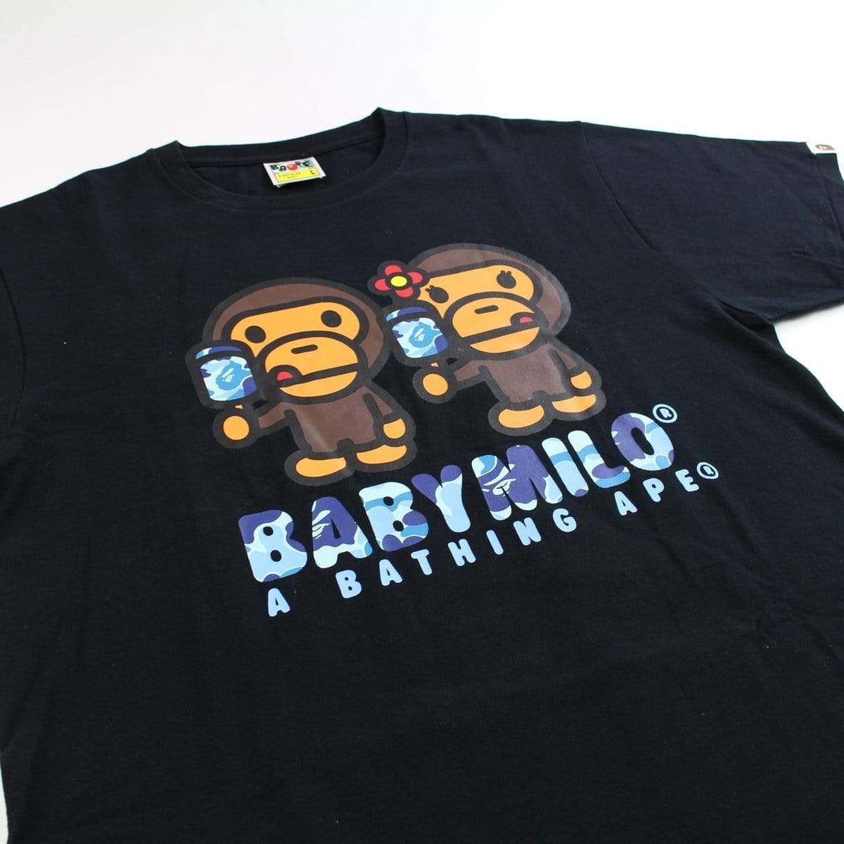 bape milo popsicle blue camo tee black - SaruGeneral