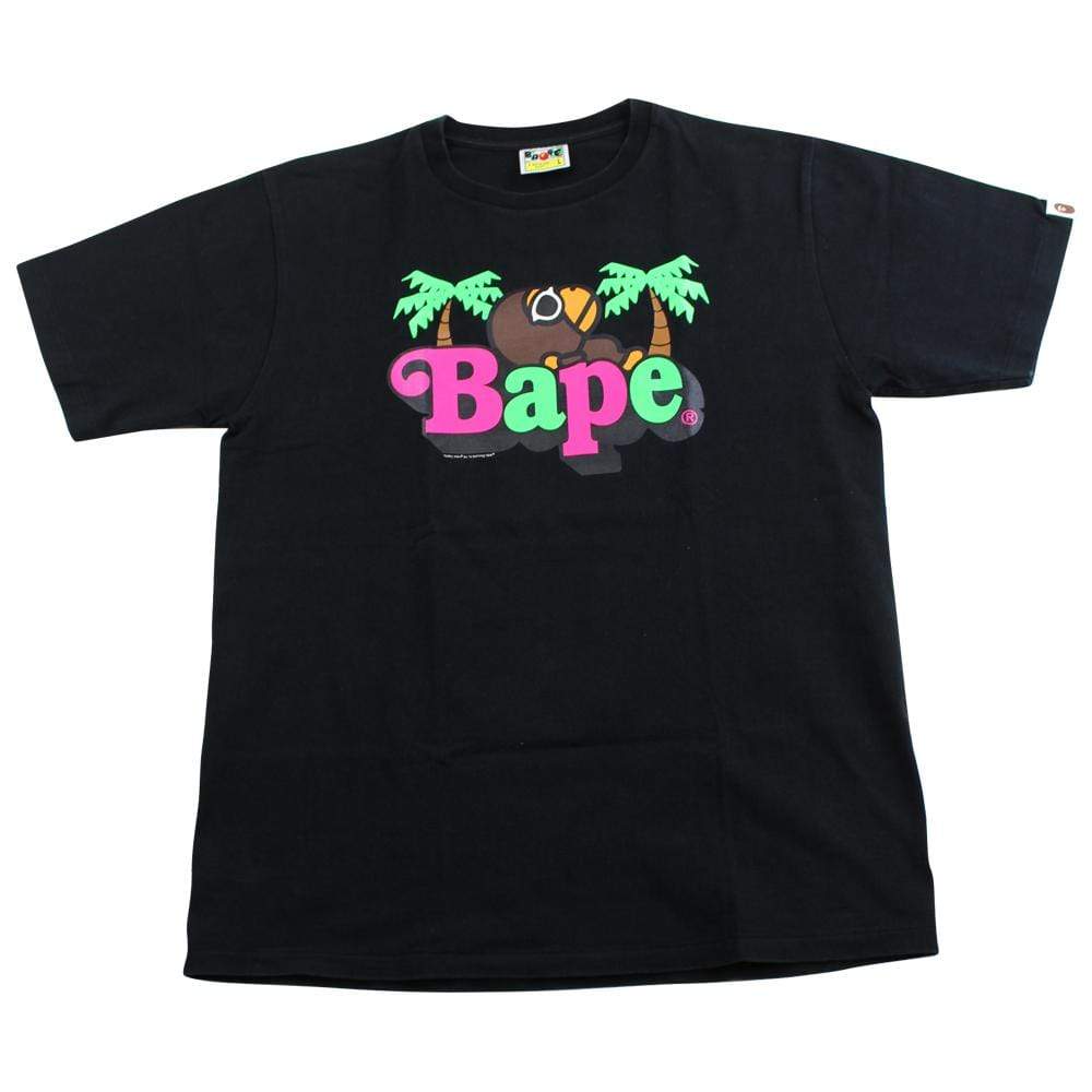 bape milo palm trees tee black - SaruGeneral