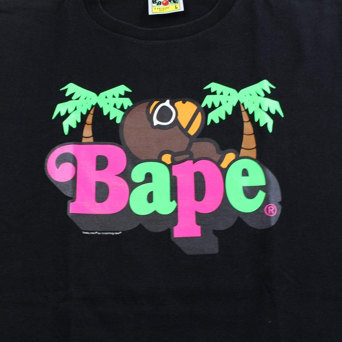 bape milo palm trees tee black - SaruGeneral