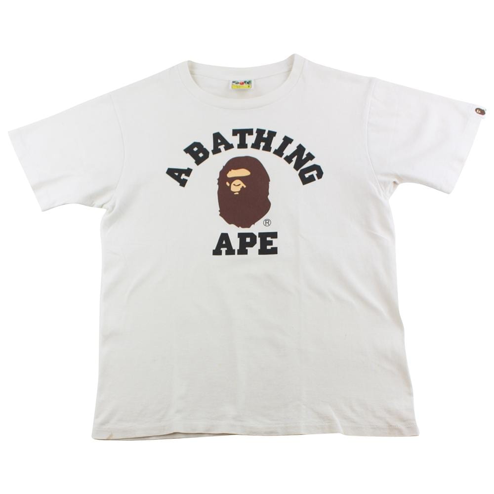 Bape Original College Logo Tee White - SaruGeneral