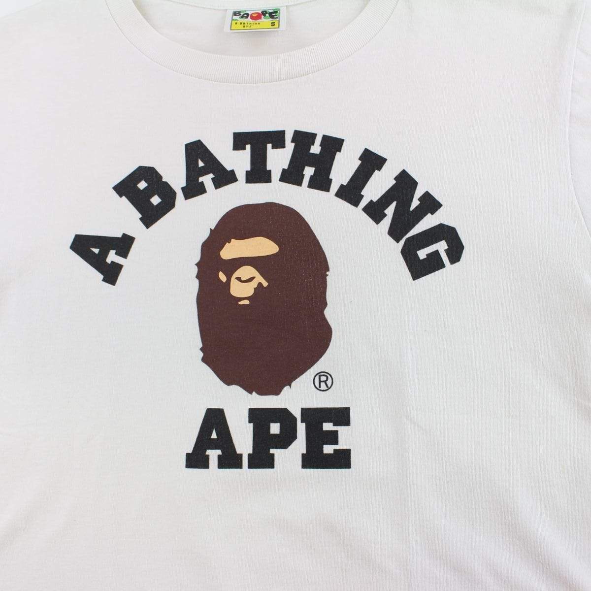 Bape Original College Logo Tee White - SaruGeneral