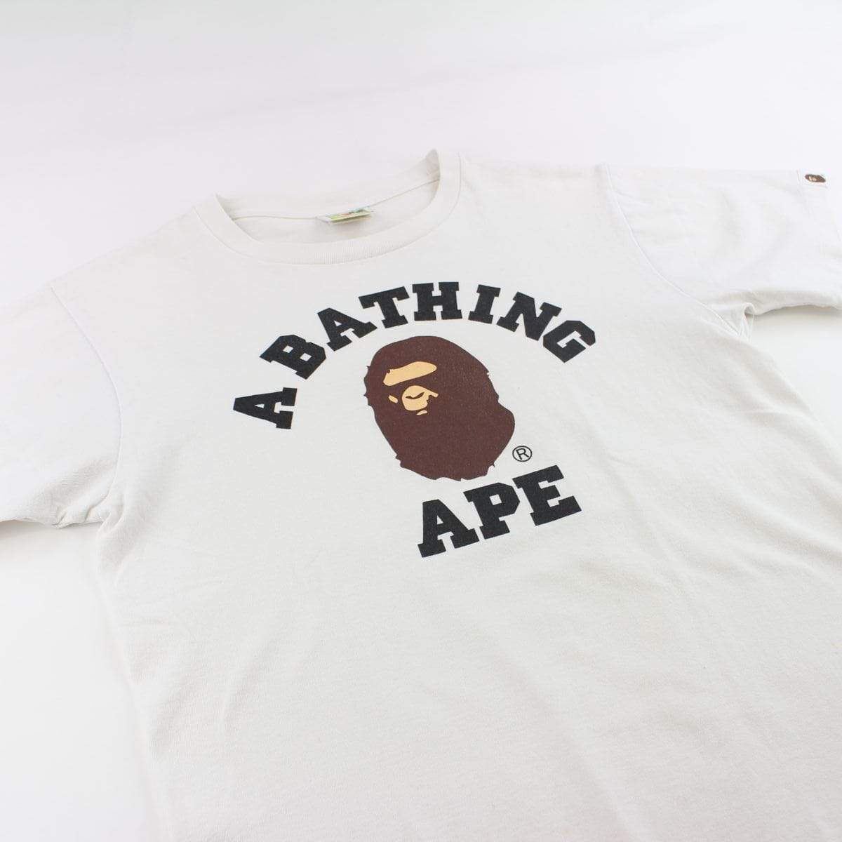 Bape Original College Logo Tee White - SaruGeneral