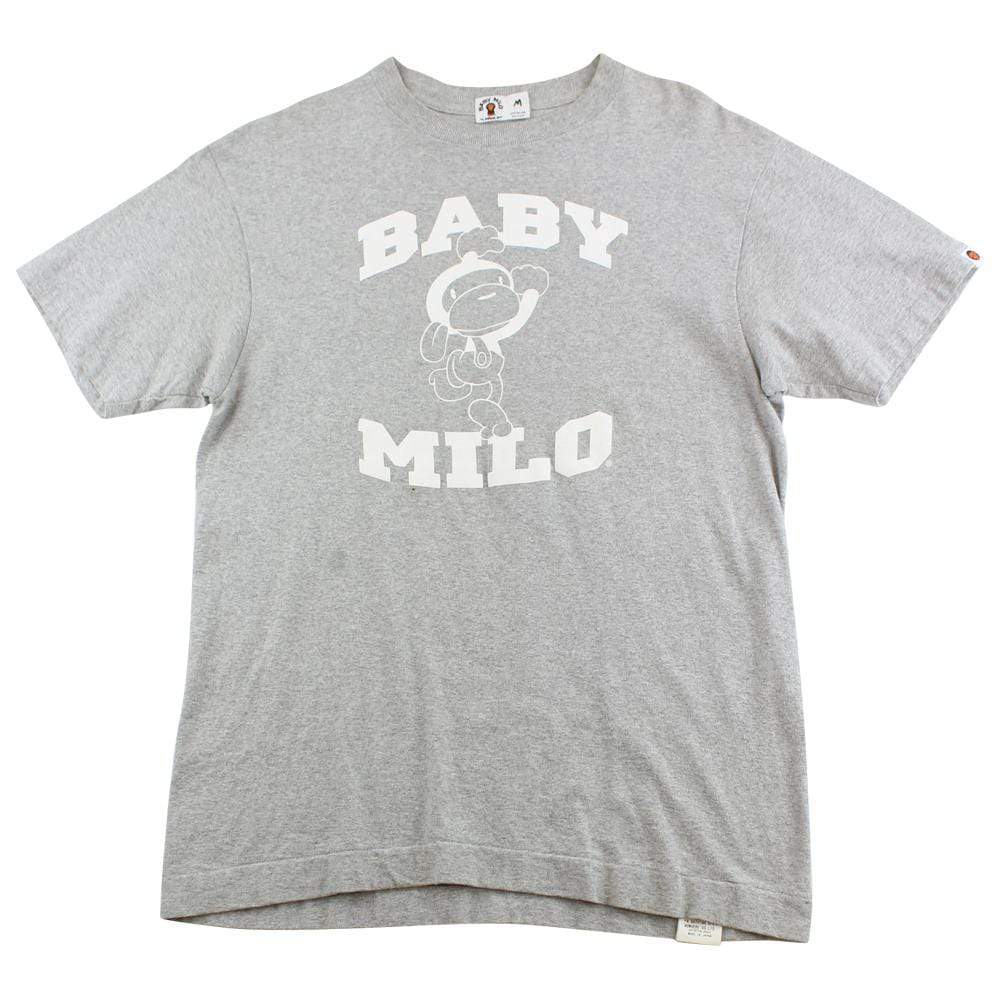 Bape Baby Milo Text Tee Grey - SaruGeneral