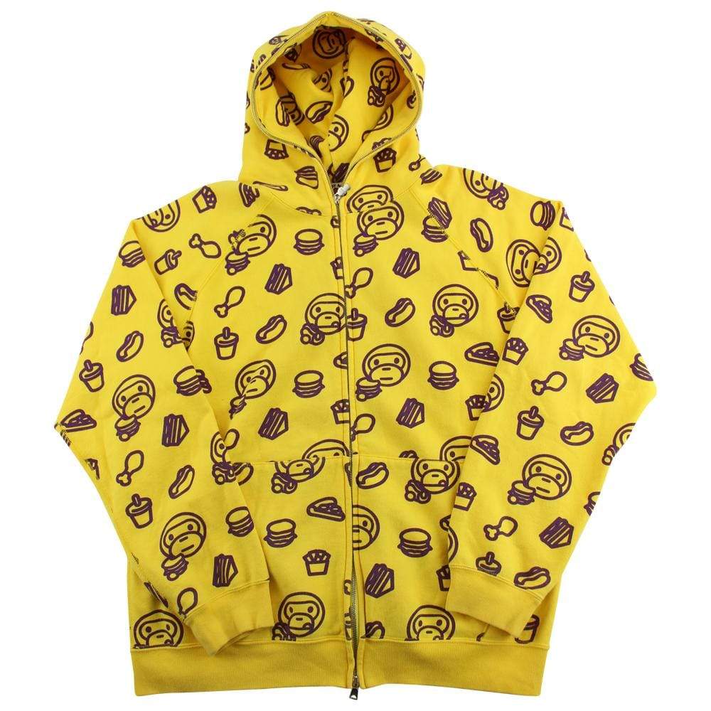 Bape Baby Milo Food Monogram Fullzip Yellow - SaruGeneral