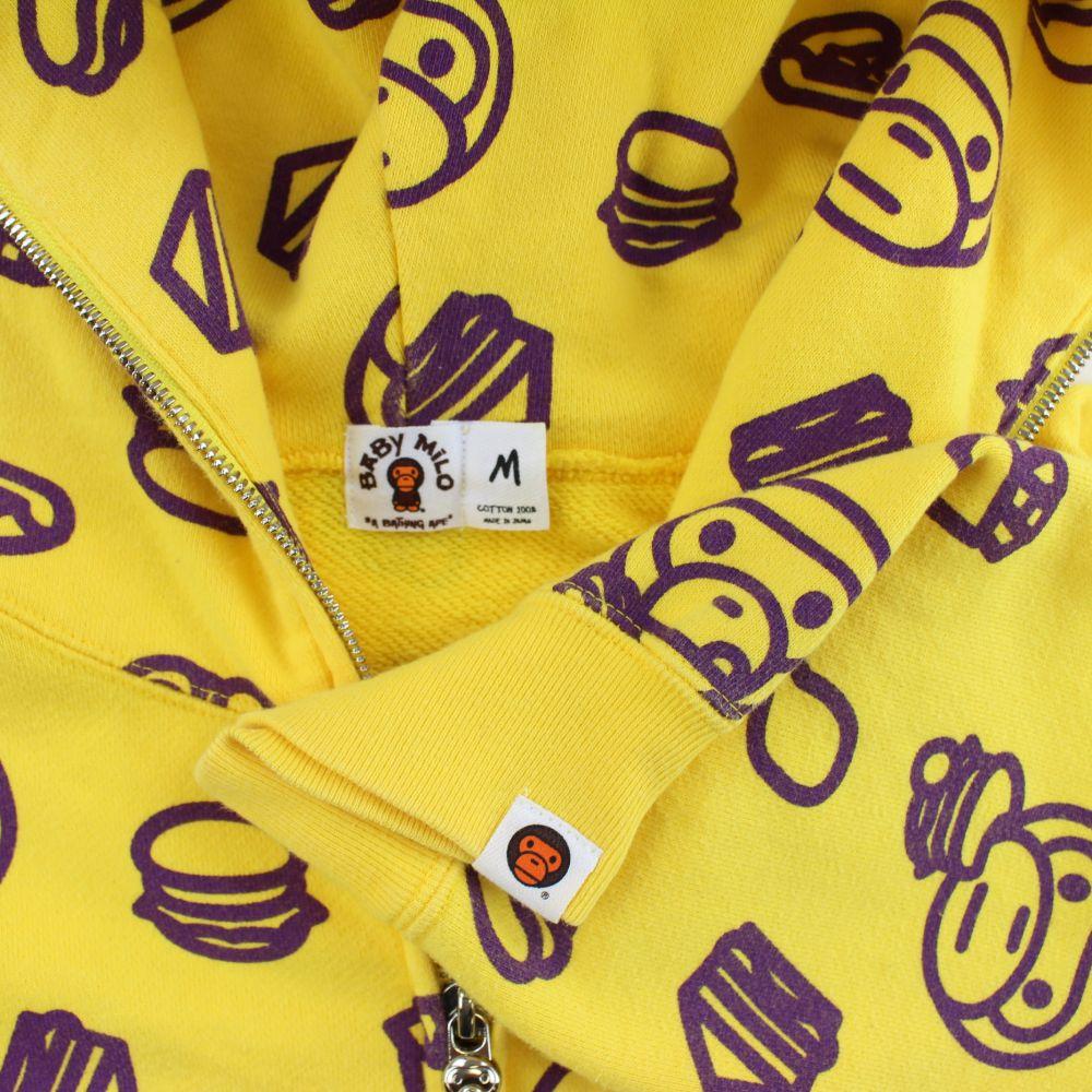 Bape Baby Milo Food Monogram Fullzip Yellow - SaruGeneral