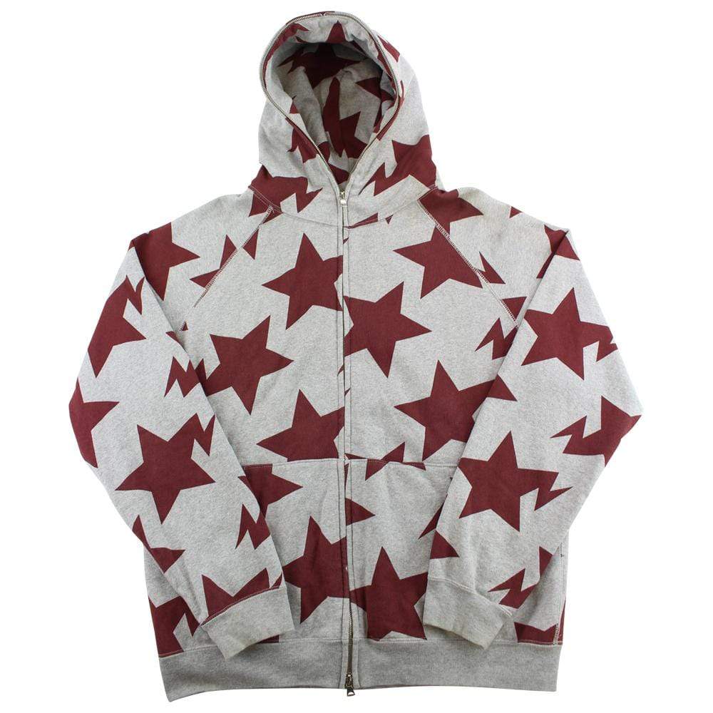 Bapesta Red Bapesta Allover Fullzip Hoodie Grey - SaruGeneral