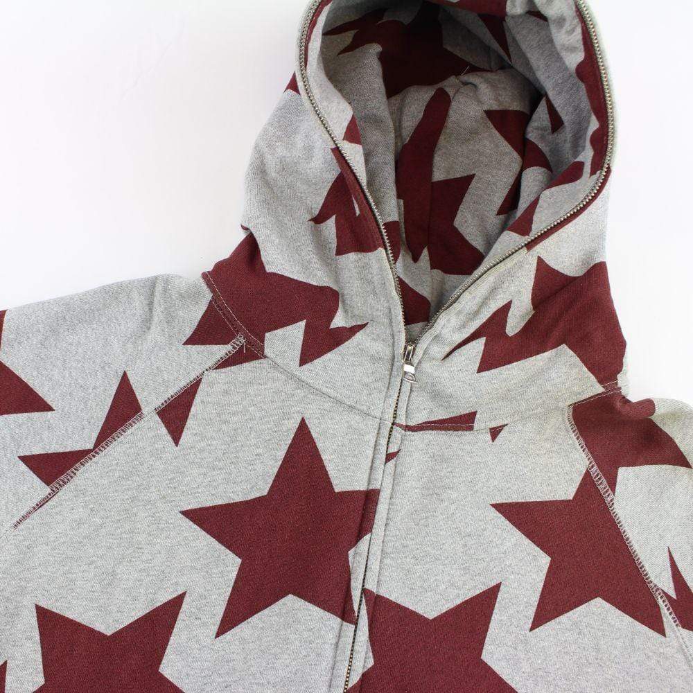 Bapesta Red Bapesta Allover Fullzip Hoodie Grey - SaruGeneral