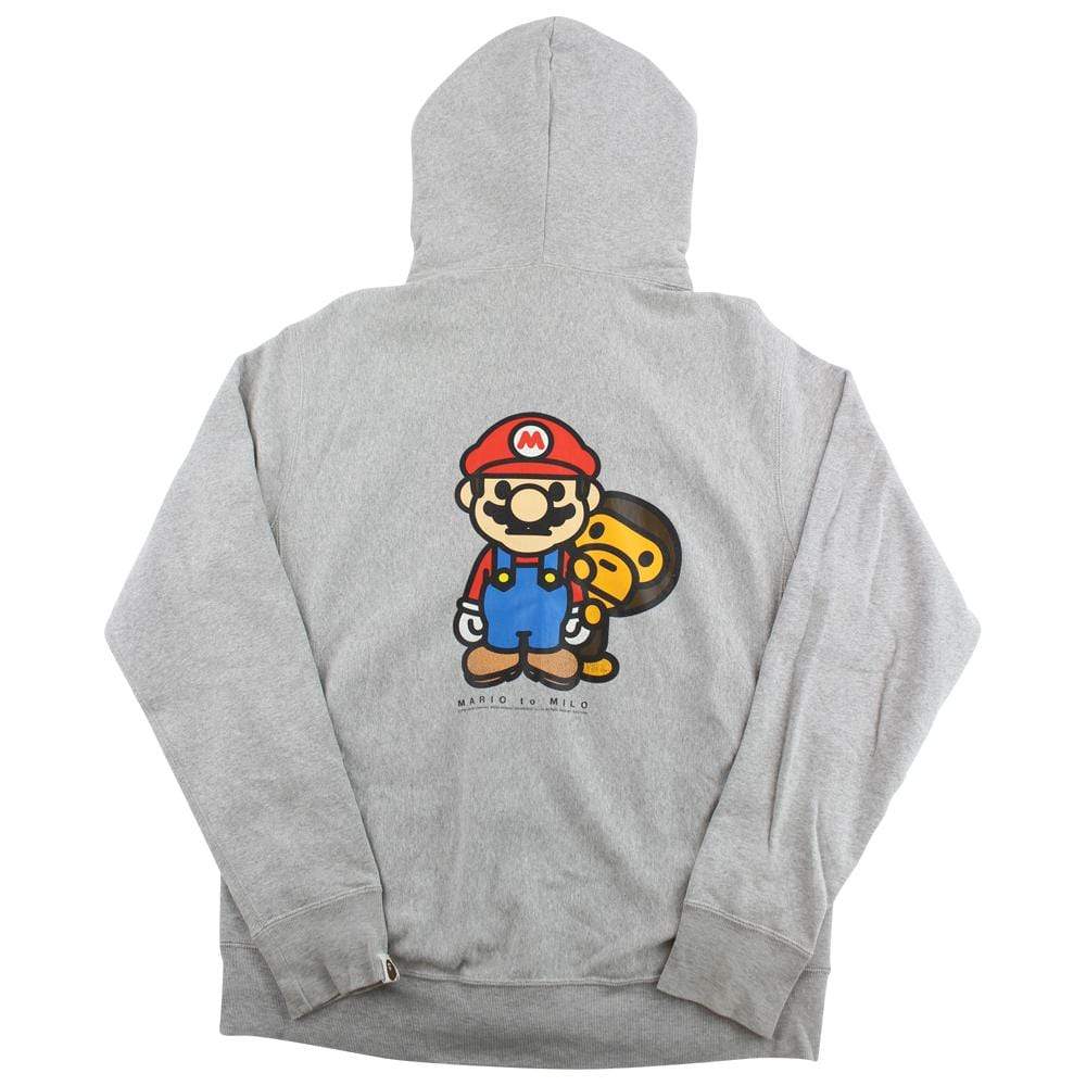 Bape Baby Milo Mario Hoodie Grey - SaruGeneral