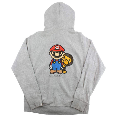 Sweat à capuche Bape Baby Milo Mario gris