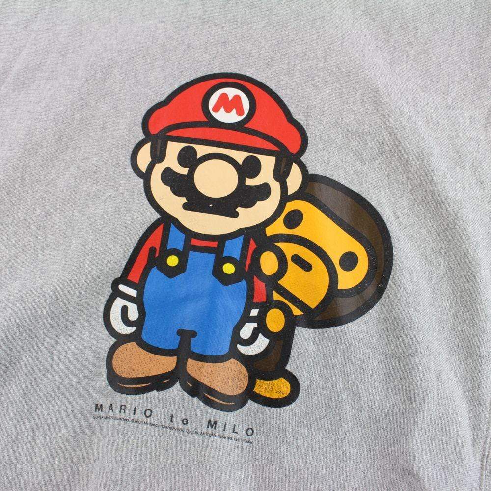 Bape Baby Milo Mario Hoodie Grey - SaruGeneral