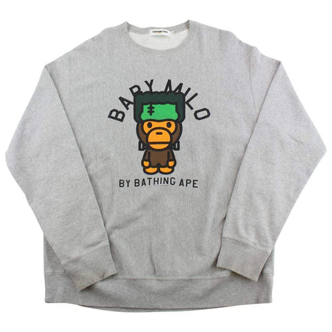 Pull ras du cou Bape Baby Milo Frankenstein gris