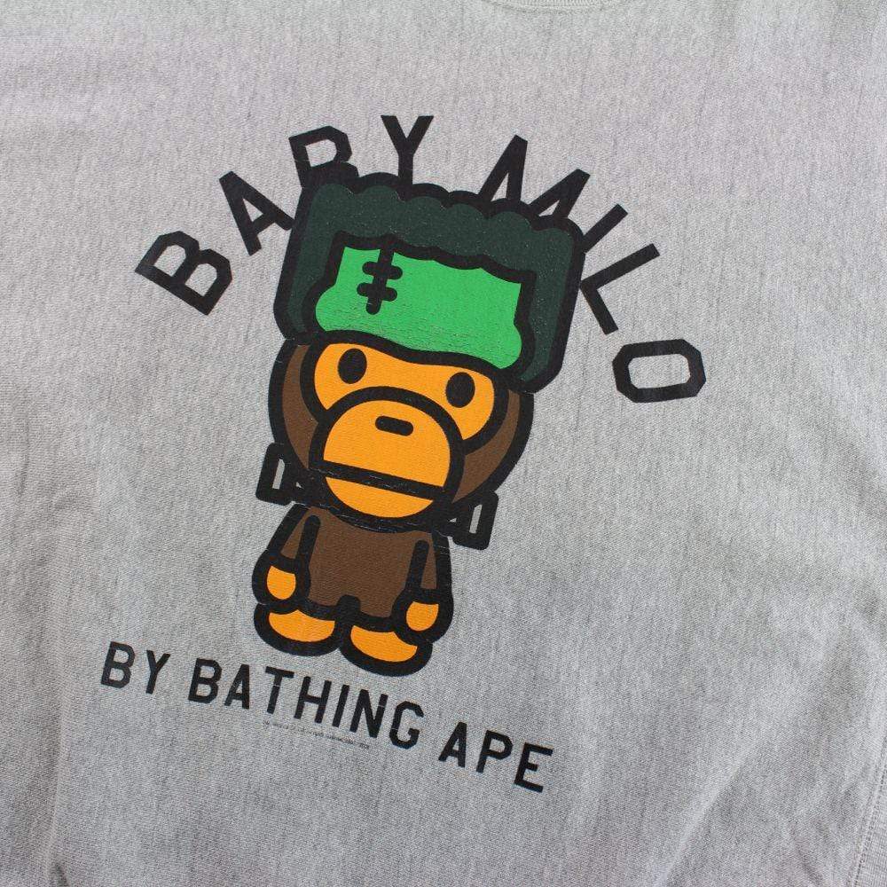 Bape Baby Milo Frankenstein Crewneck Grey - SaruGeneral