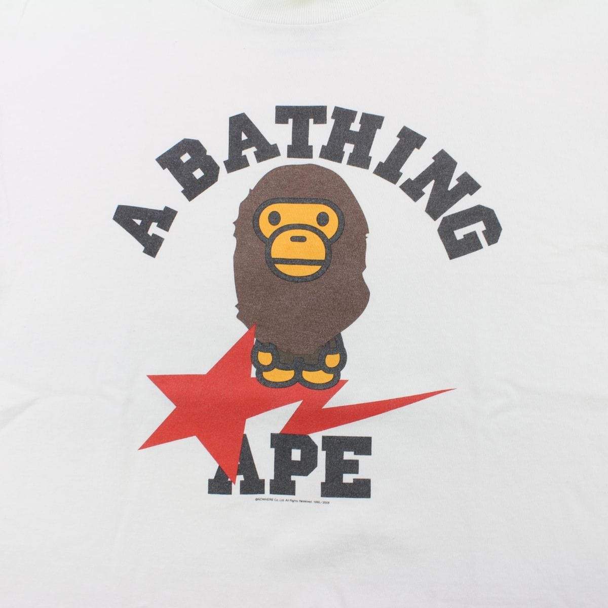 Bape Baby Milo Bapesta College Logo Tee White - SaruGeneral