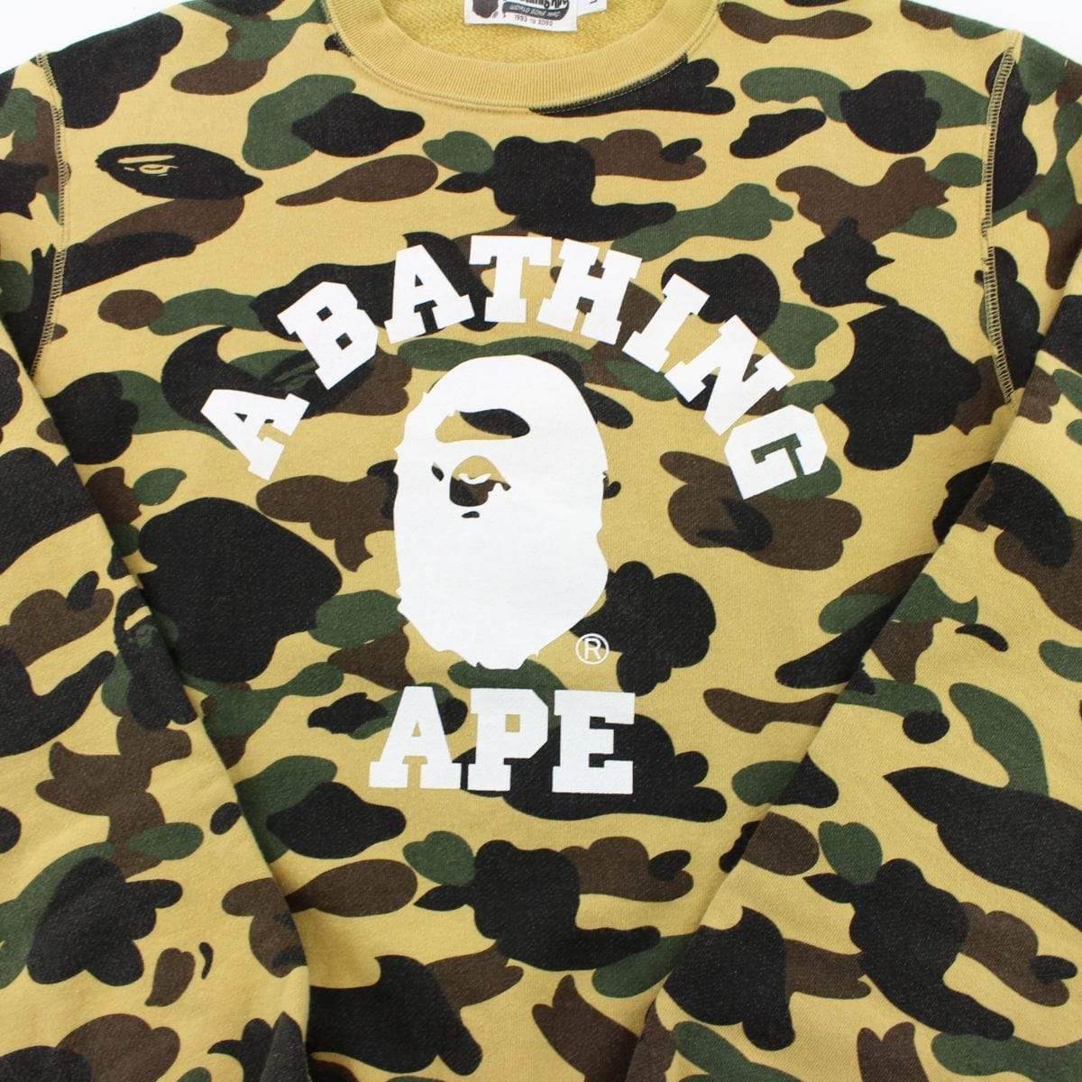Bape 1st Yellow Camo College Logo Crewneck - SaruGeneral