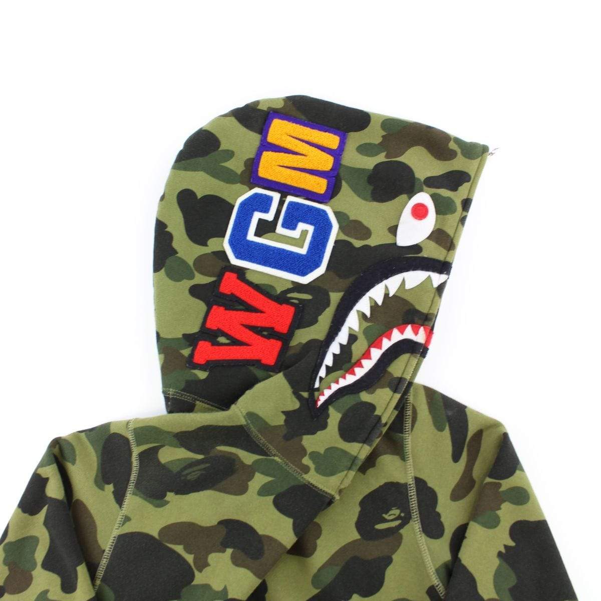 Bape 1st Green Camo Full Zip Shark Hoodie - SaruGeneral