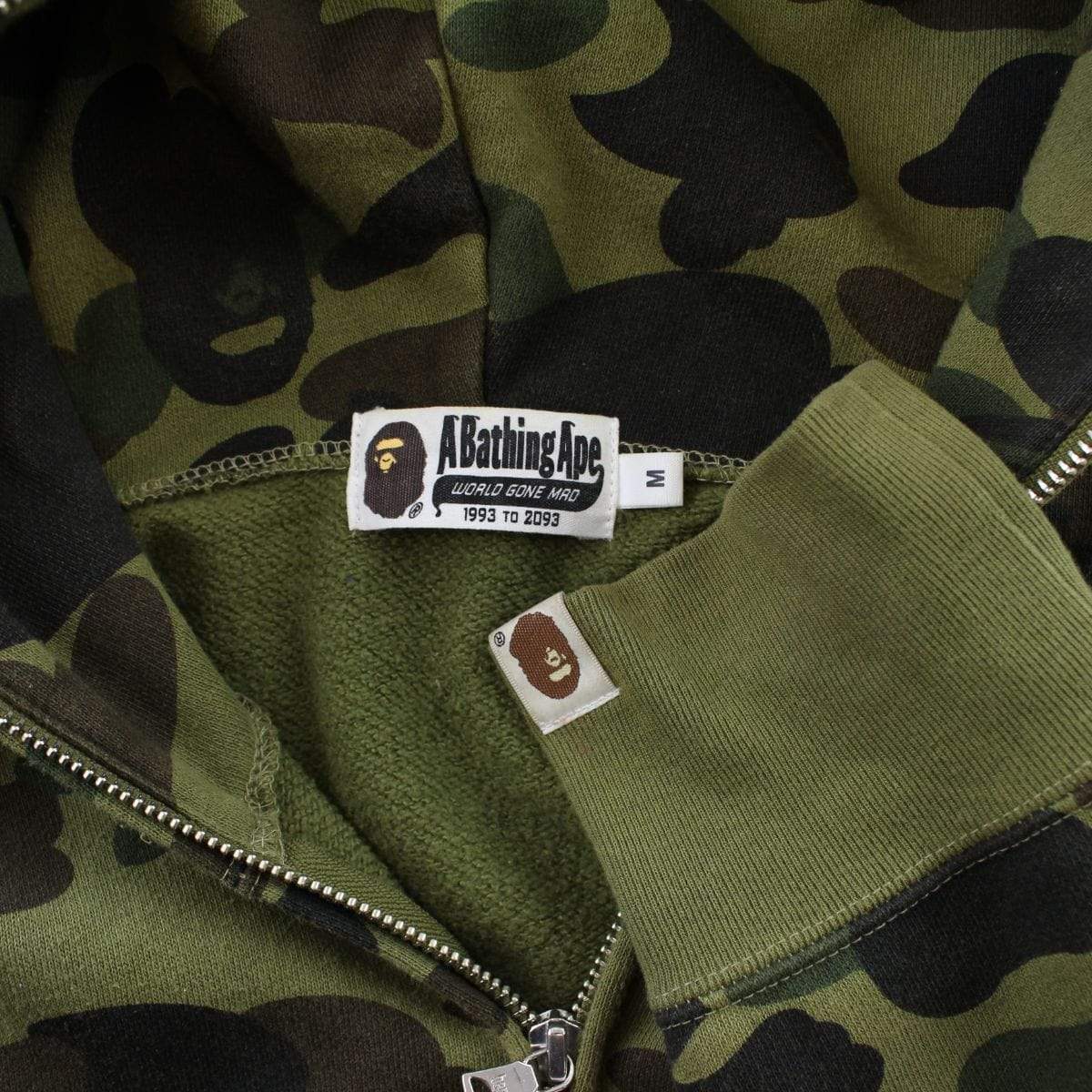 Bape 1st Green Camo Full Zip Shark Hoodie - SaruGeneral