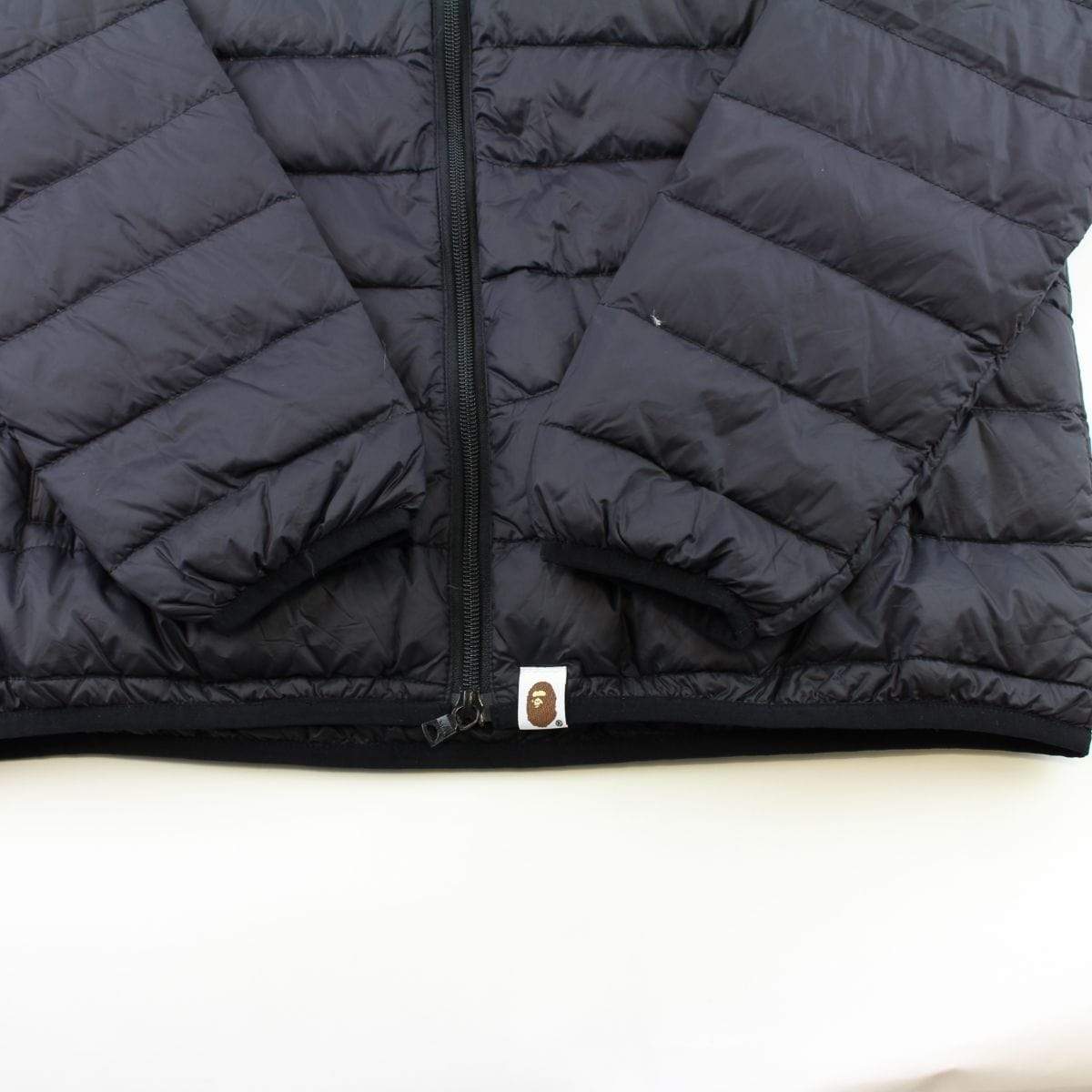 Bape Logo Puffer Jacket Black - SaruGeneral