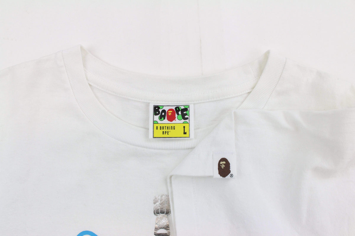 Bape teal Red Shark Face Tee White - SaruGeneral