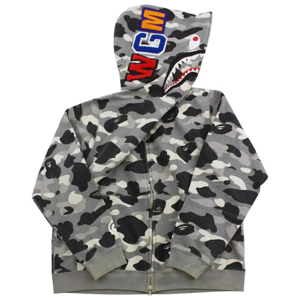 Bape Grey Camo Shark Hoodie - SaruGeneral