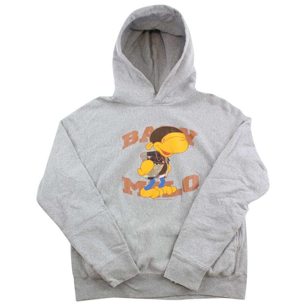 Bape Baby Milo Plaid Jacket Graphic Hoodie Grey - SaruGeneral