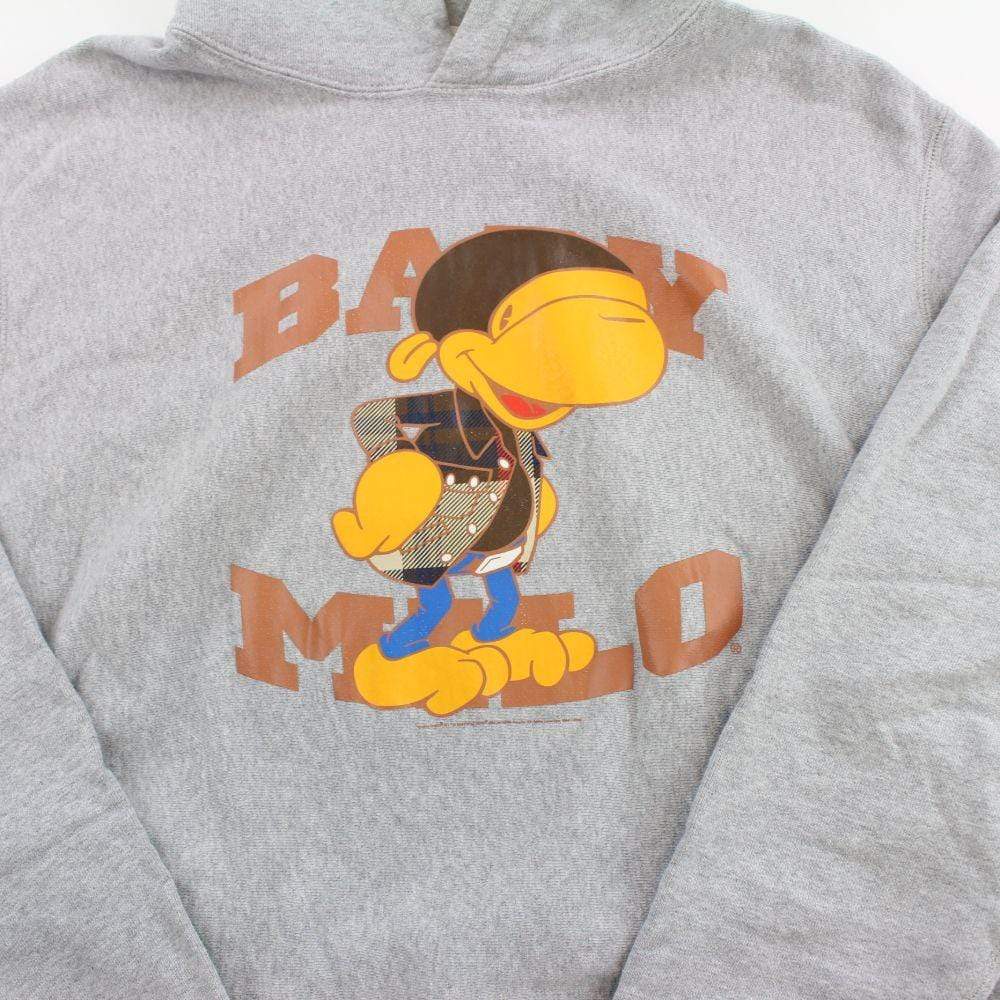 Bape Baby Milo Plaid Jacket Graphic Hoodie Grey - SaruGeneral
