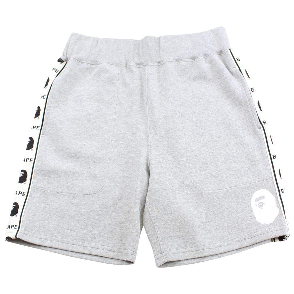Bape Ape Logo Stripe Shorts Grey - SaruGeneral
