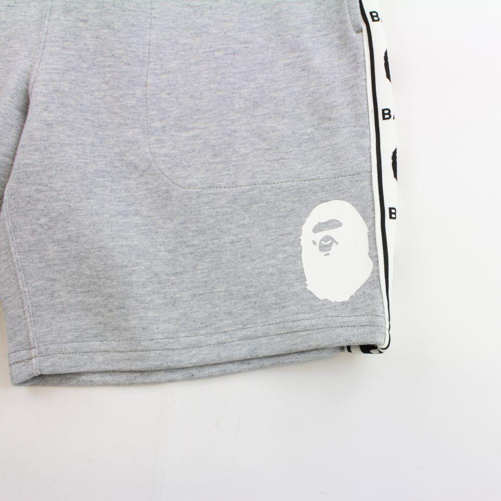 Bape Ape Logo Stripe Shorts Grey - SaruGeneral
