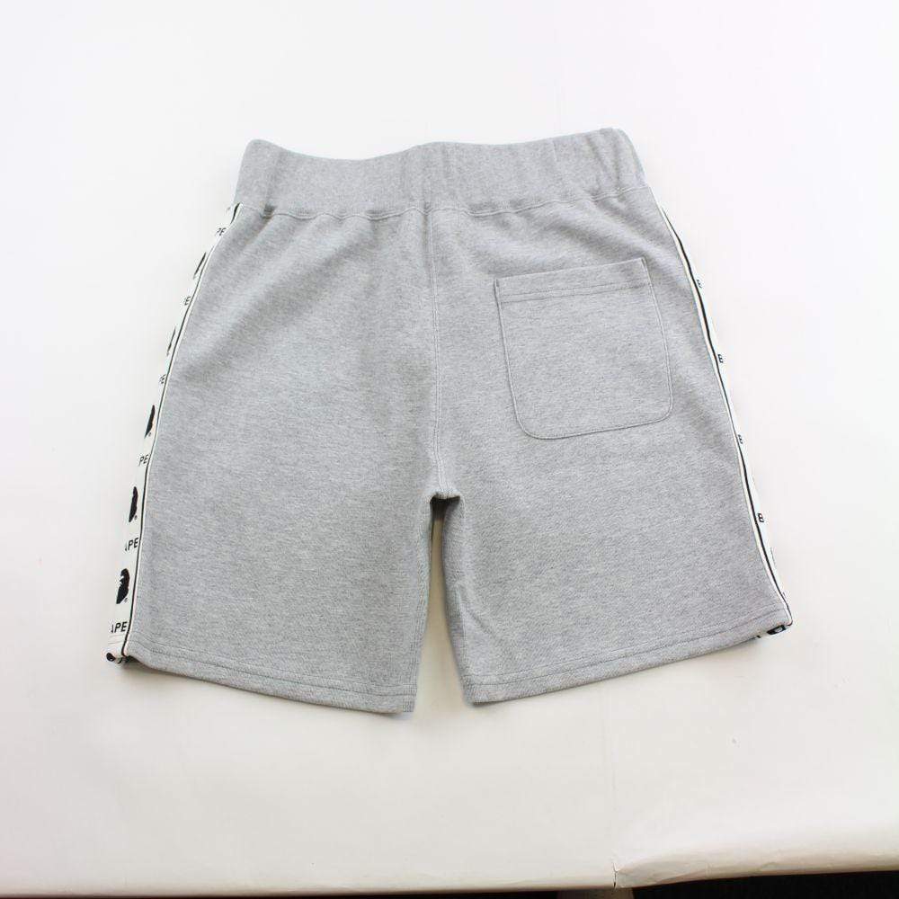 Bape Ape Logo Stripe Shorts Grey - SaruGeneral