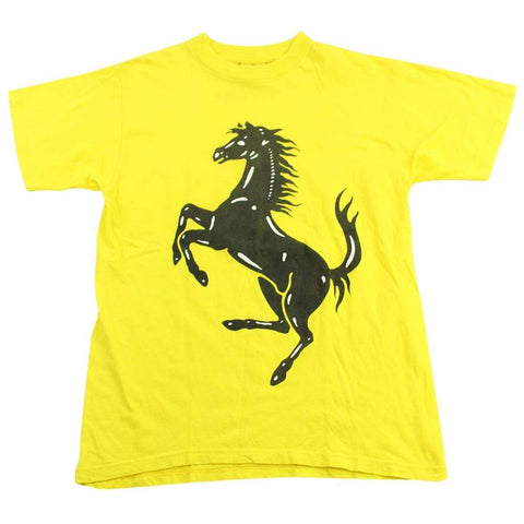 T-shirt jaune avec logo Ferrari