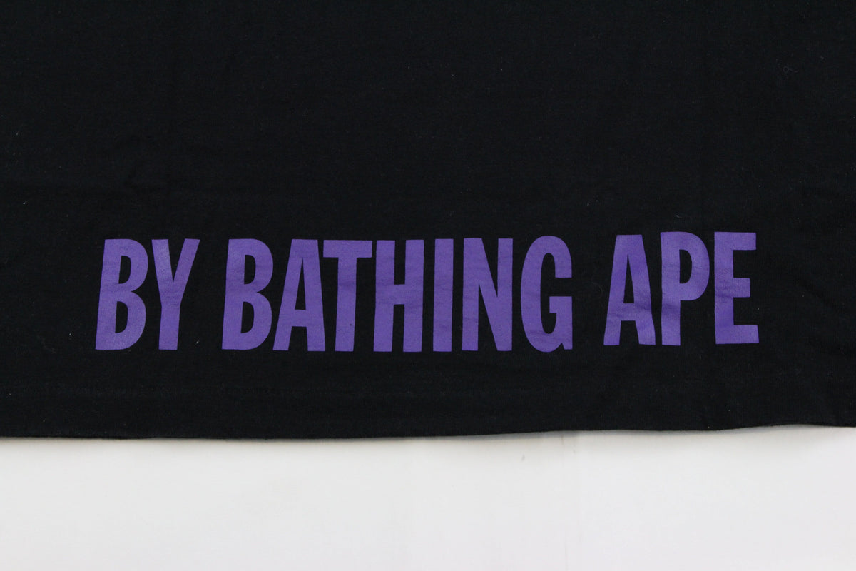 Bape x One Piece Purple Camo Cross Tee Black - SaruGeneral