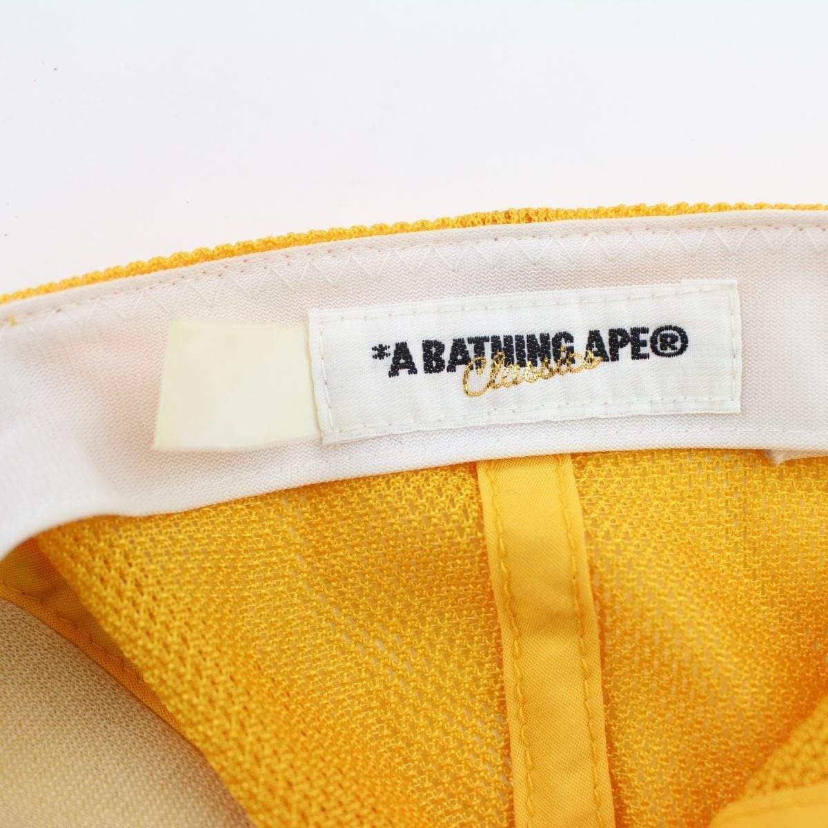 Bape Text Logo Trucker Hat Yellow - SaruGeneral