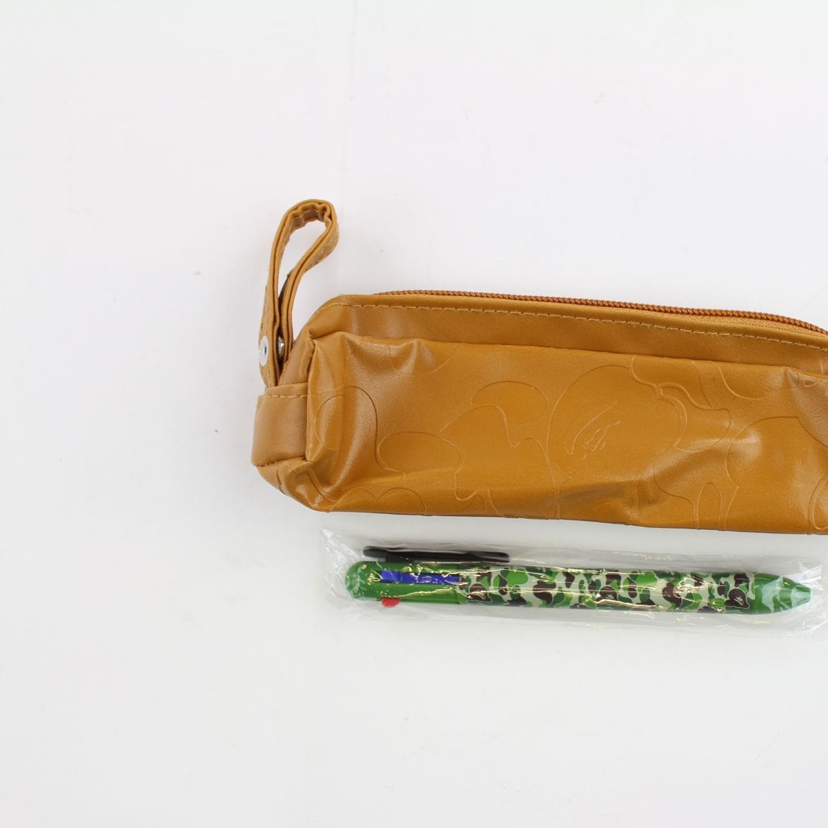 Bape Brown Leather Pencil Case - SaruGeneral