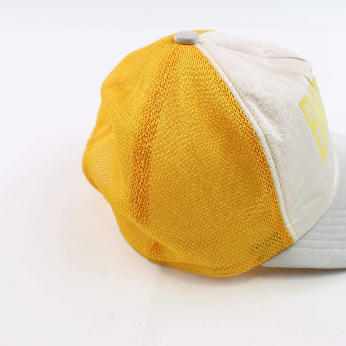 Bape Text Logo Trucker Hat Yellow - SaruGeneral