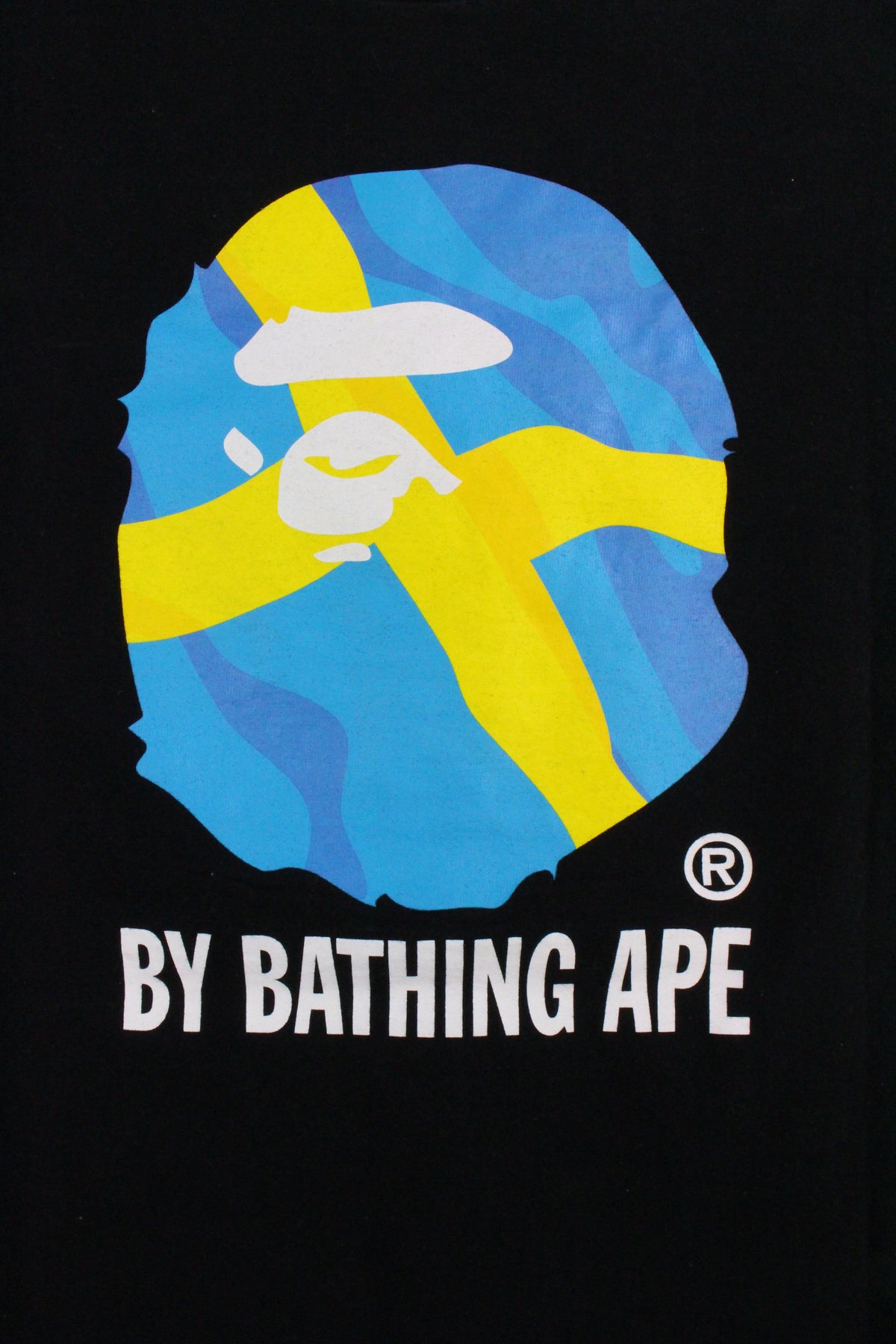 Bape Sweden Flag Big Ape Tee Black - SaruGeneral