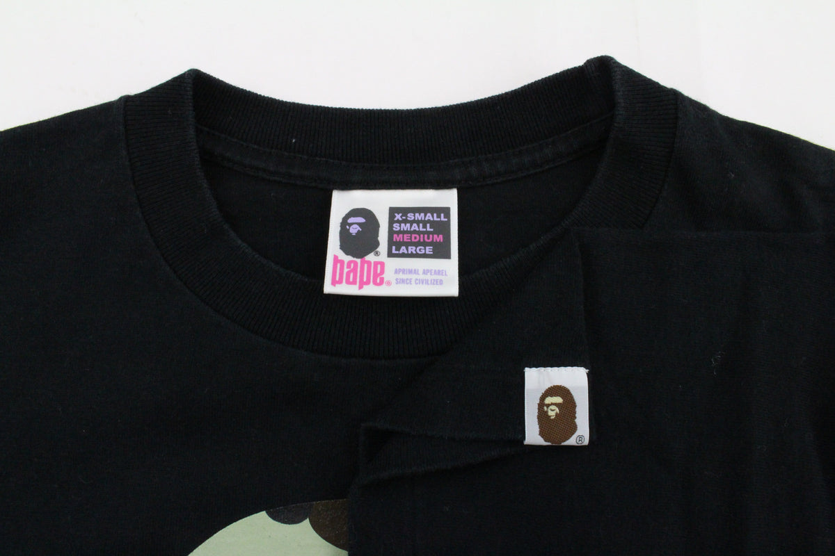 Bape 1st Green Camo Big Ape Tee Black - SaruGeneral