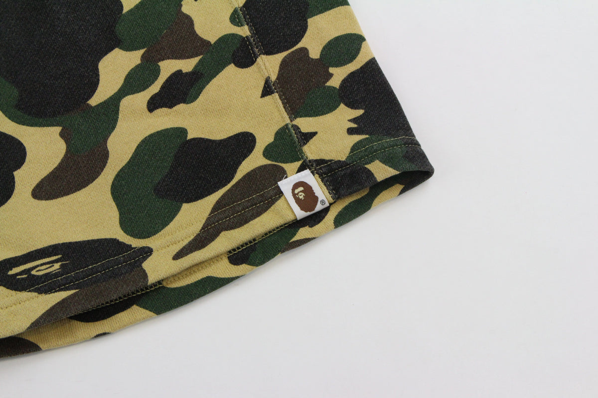 Bape 1st Yellow Camo Shorts w Zips - SaruGeneral