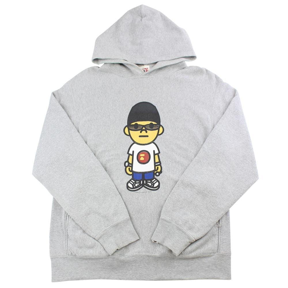 bape nigo figure hoodie grey early 00's - SaruGeneral