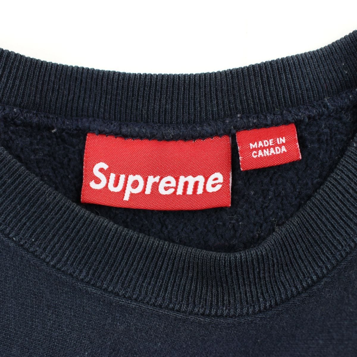 Supreme red on navy box logo crewneck early 2000's - SaruGeneral