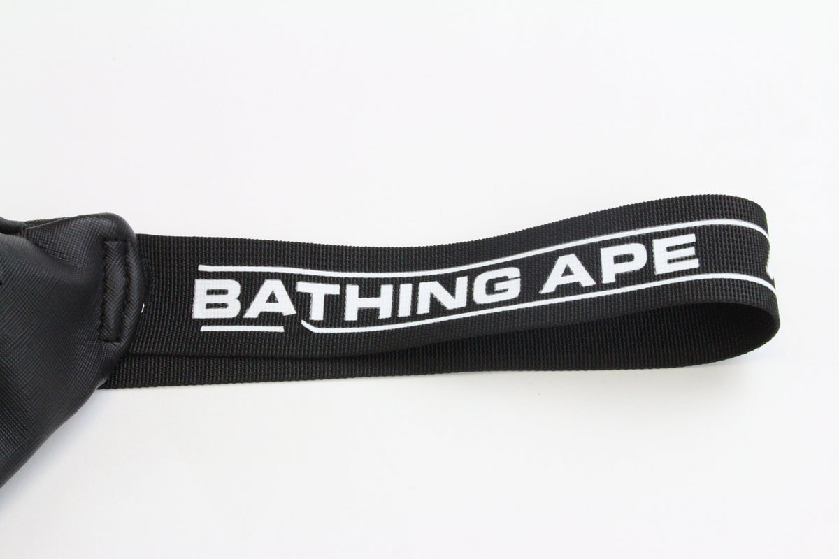 Bape Text Strap Hip Bag Black - SaruGeneral
