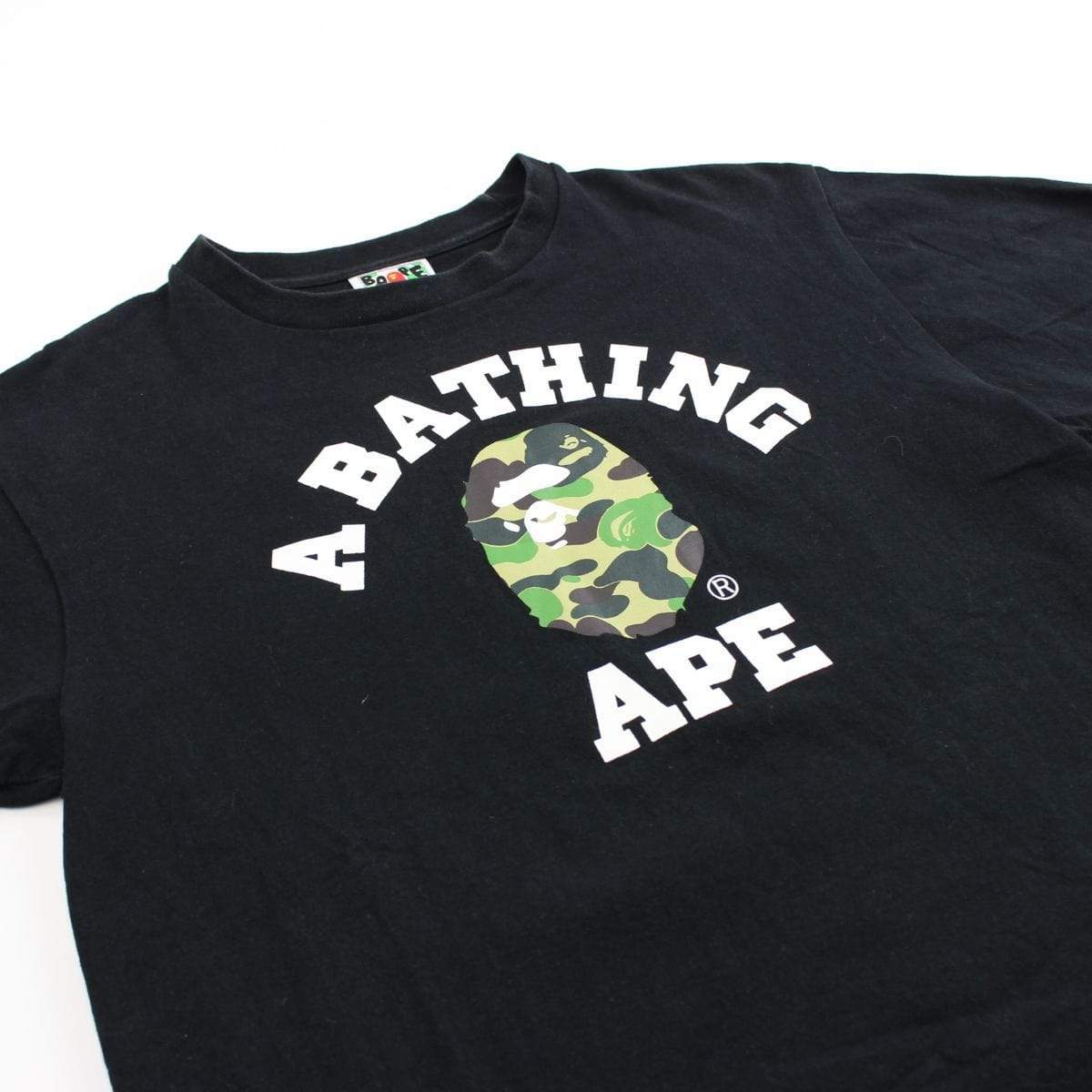 Bape ABC Green Camo College Logo Tee Black - SaruGeneral