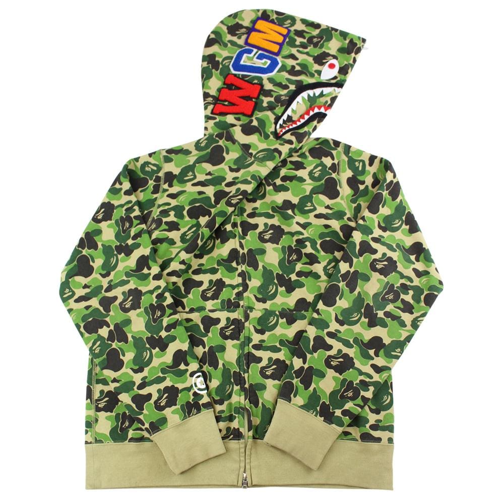 Bape abc green camo shark hoodie 2018 - SaruGeneral